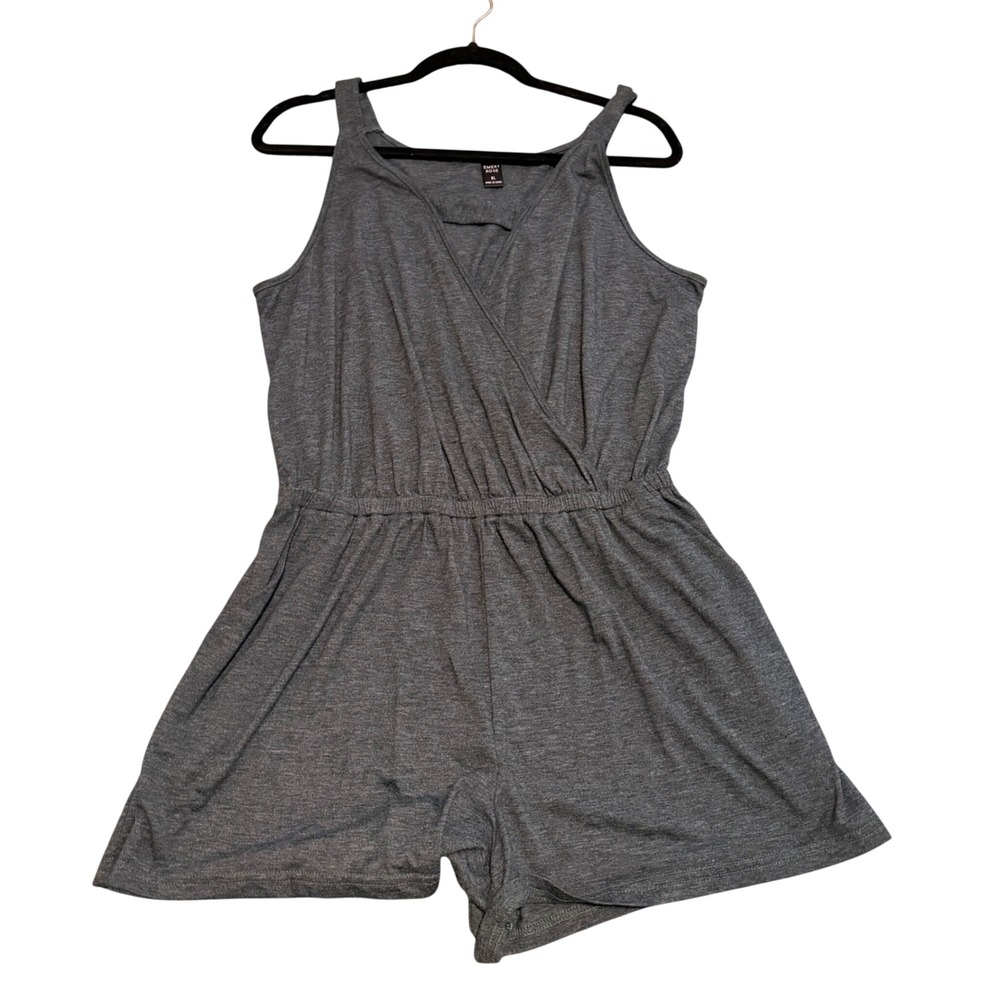 Emery Rose Sleeveless Romper Gray XL Casual Minimalist Loungewear